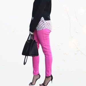 🔥 Abercrombie & Fitch slim mid raise pink jeans size 4 stretch